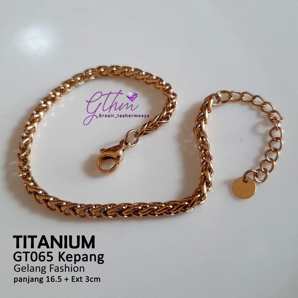 Gelang Titanium Tambang Kepang Anti Karat Perhiasan Fashion Import Premium gt065