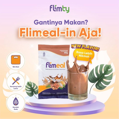 Flimeal Flimty minuman 1 sachet sereal pengganti makan halal BPOM