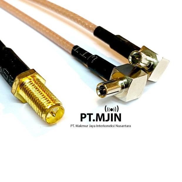 Kabel Jumper Pigtail RP SMA female ke Dual TS9 panjang 30cm