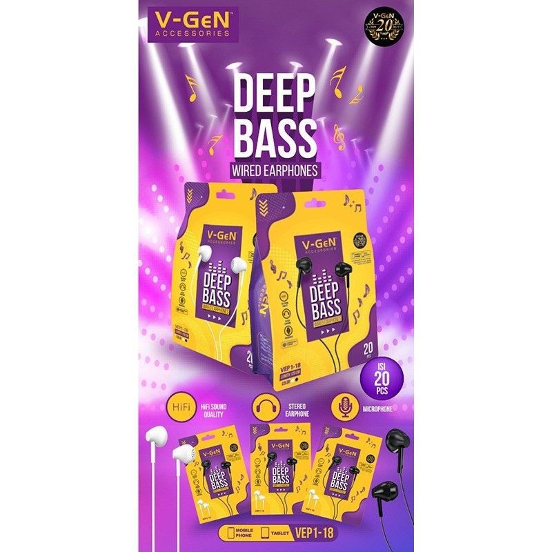 HEADSET V-GEN FULLBASS VEP1-18