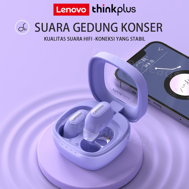 Thinkplus Lenovo XT62 Headset Bluetooth 5.3 Mini Earbud TWS Earphone with Microphone Latensi rendah