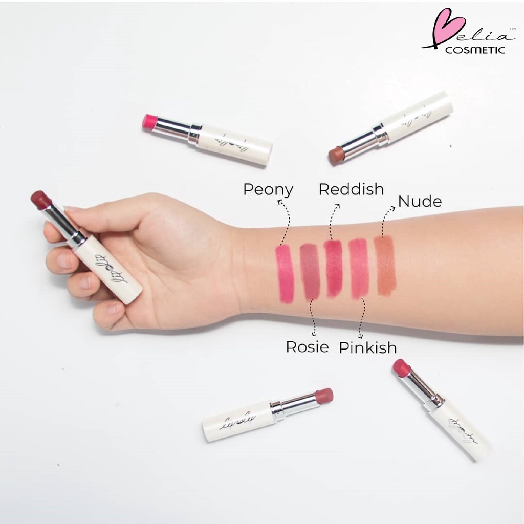 ❤ BELIA ❤ Lip on Lip Matte Lipstick Velvet Matteness Nude / Rosie / Pinkish / Peony BPOM Rohto