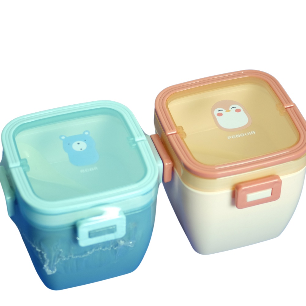 Lunch box Set Kotak bekal makan Anak cewek cowok lucu Model iqix 2517