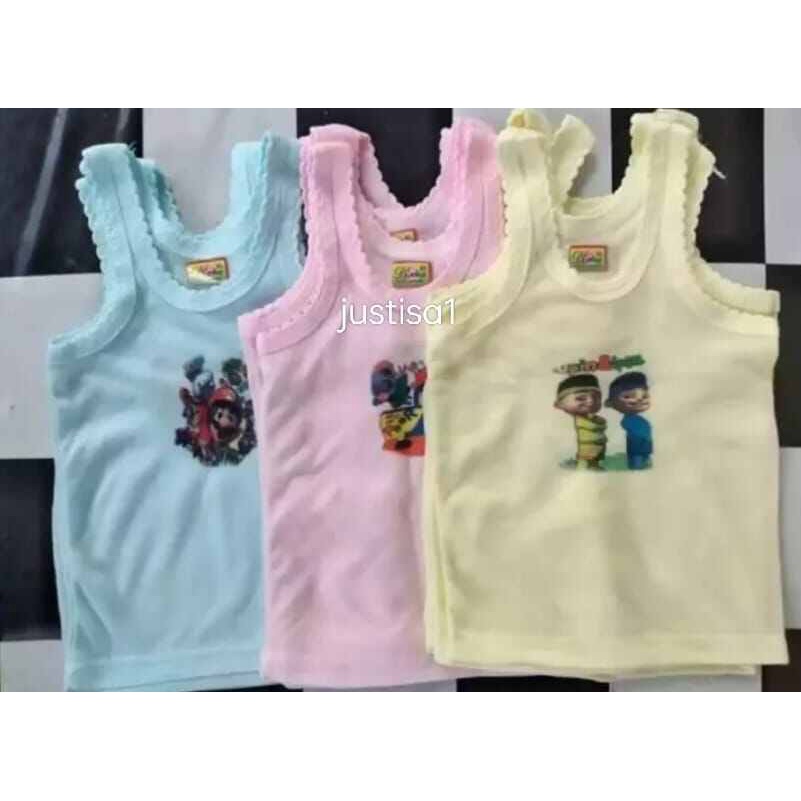 termurah..6 PCS SINGLET GAMBAR ANAK KAOS DALAM ANAK GAMBAR USIA 0-10 TAHUN