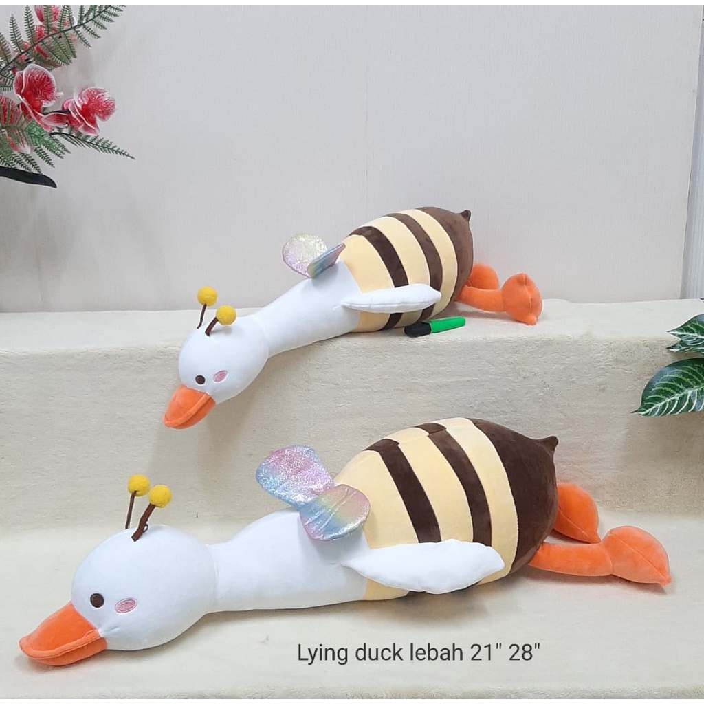 Boneka Laying Duck Lebah Size 21&quot;/62cm/bineka animal/boneka bebek lebah/boneka anak lucu/