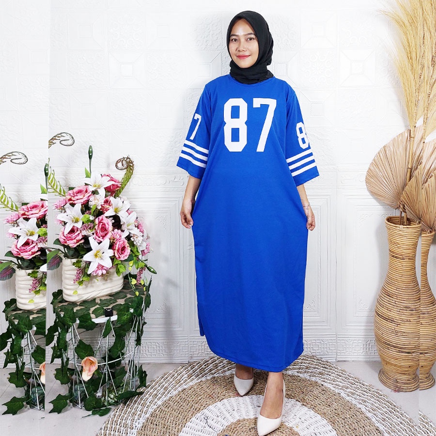 CARLINA LONG TUNIK DRESS 87 UNIGLO OVERSIZED FIT S TO JUMBO WANITA