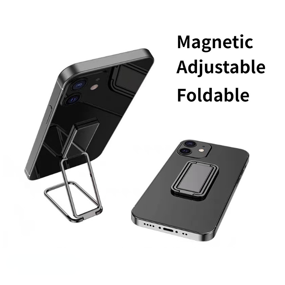 1pc Stand Holder Handphone Portable Adjustable Bahan Zinc Alloy Dengan Klip Penjepit