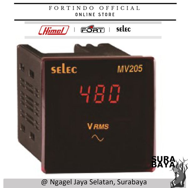 Baru Digital Led Volt Meter 1Phase 2 Wire Selec Mv205 Fort Surabaya