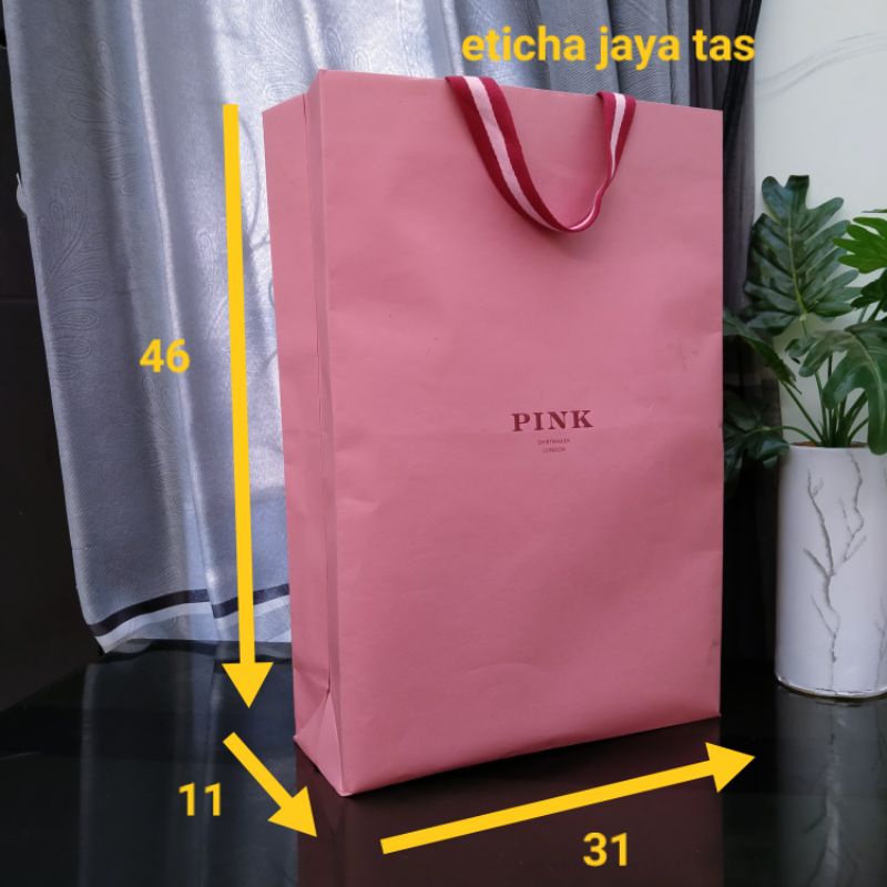 paper bag/tas kertas/kraf ukuran besar/paper bag polos pink