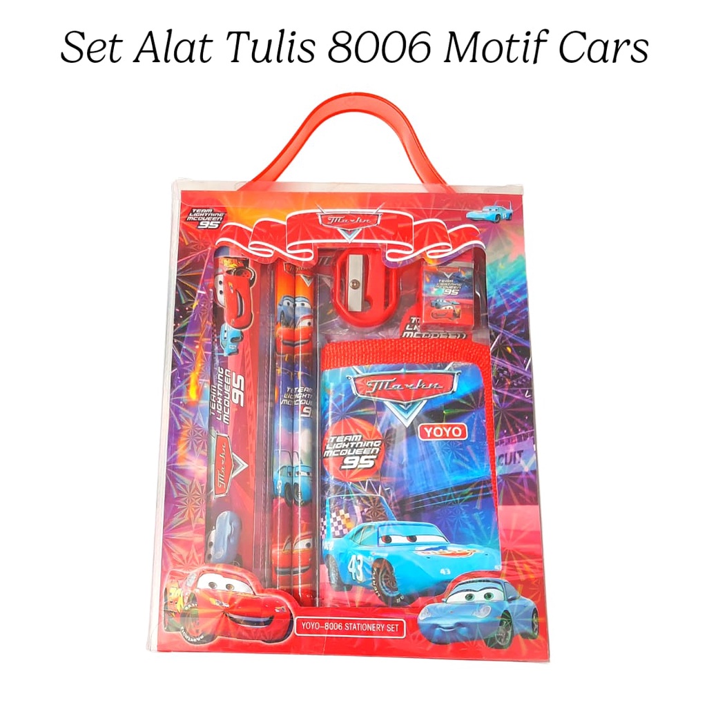 8006 Paket alat Tulis + dompet / Souvenir Ulang Tahun ATK Set Anak karakter