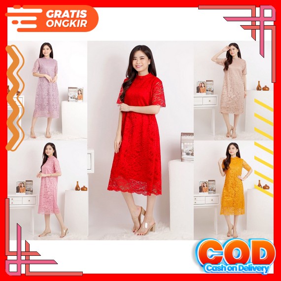 Dress Wanita Terbaru 2022 Kekinian Dres Kondangan Remaja Dewasa Gereja Elegan Jumbo Kristen Mewah Na