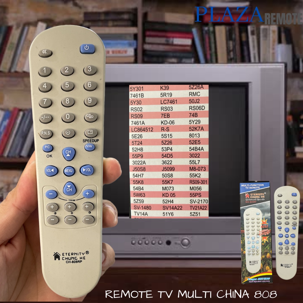 REMOTE MULTI TV CHINA  808 (5Y29 55K9 7461 3010 50J2 SINMENG) TABUNG CRT