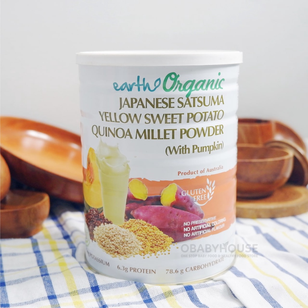 Earth Living Organic Japanese Satsuma Yellow Sweet Potato Quinoa Millet 850gr