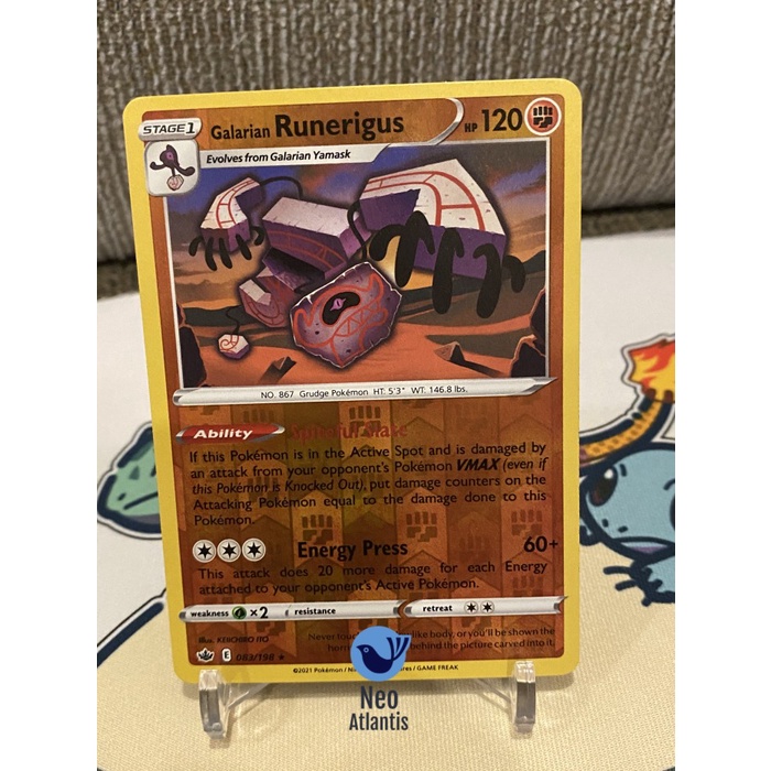 Pokemon TCG English Galarian Runerigus Reverse Holo Chilling Reign
