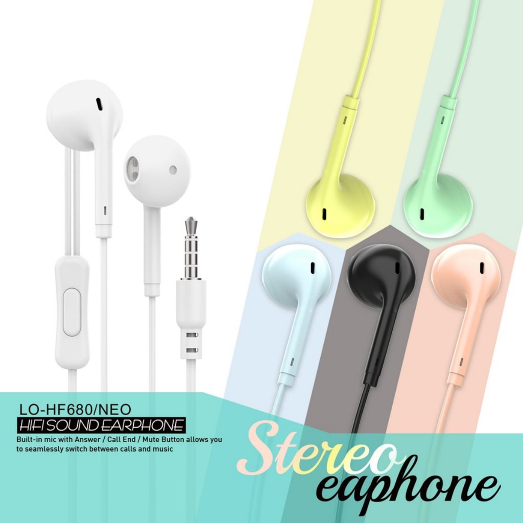 Macaron U19 Wired Earphone Hi-Fi Dengan Mikrofon