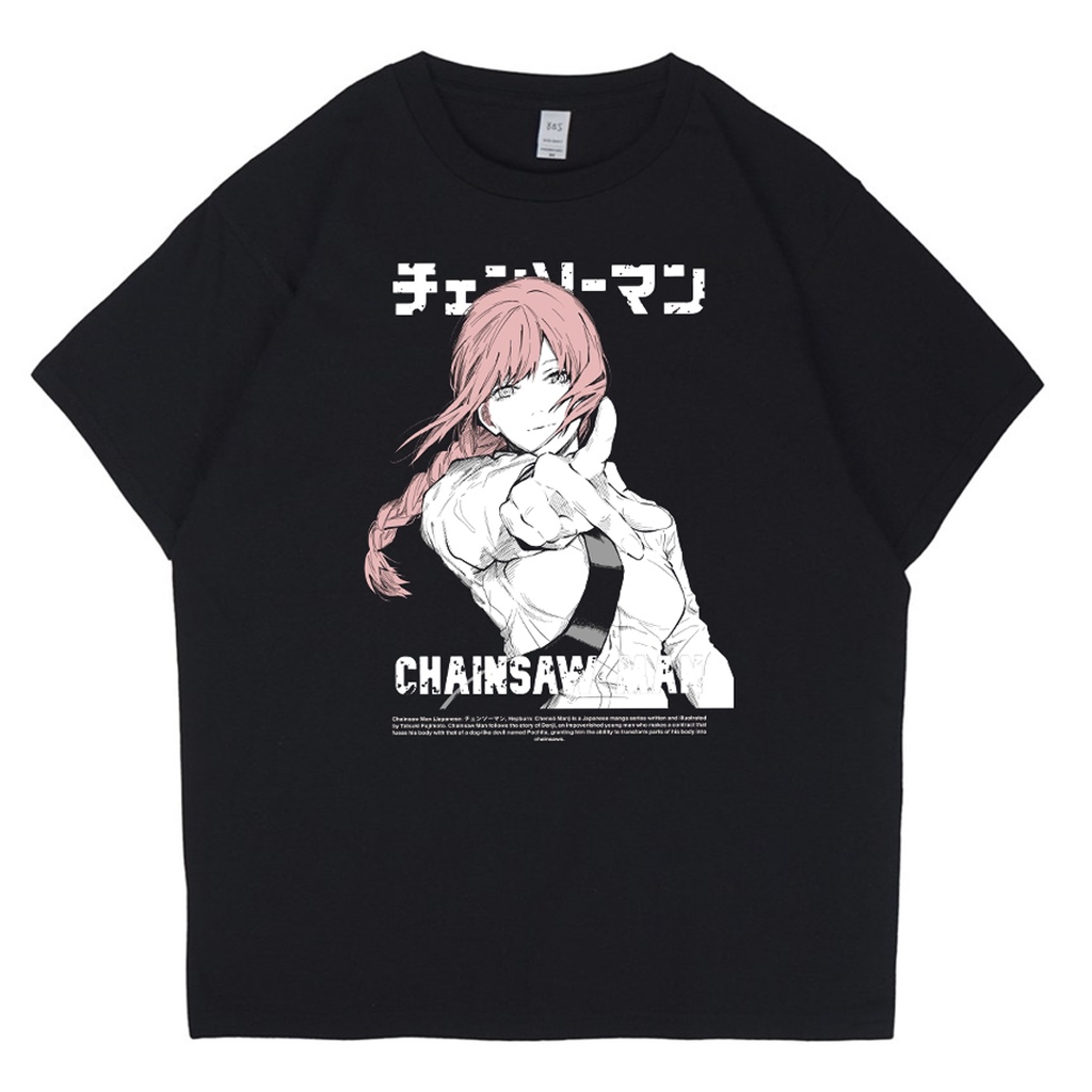 Kaos Anime Makima Chainsaw Man Waifu Redeimon Waifu T-shirt Akima Chainsawman