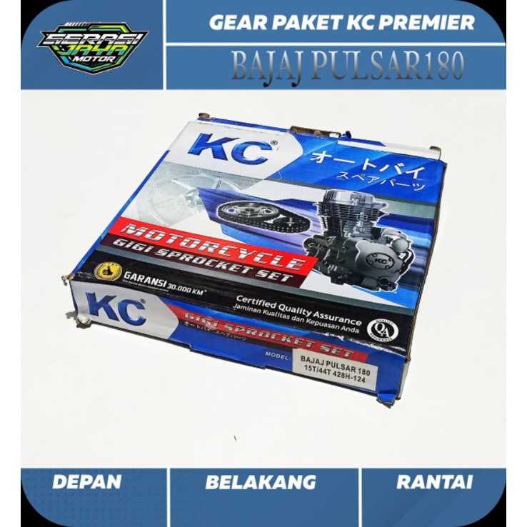 KC GEAR PAKET BAJAJ PULSAR180 / PULSAR 180 (428H-44T-15T-124L)