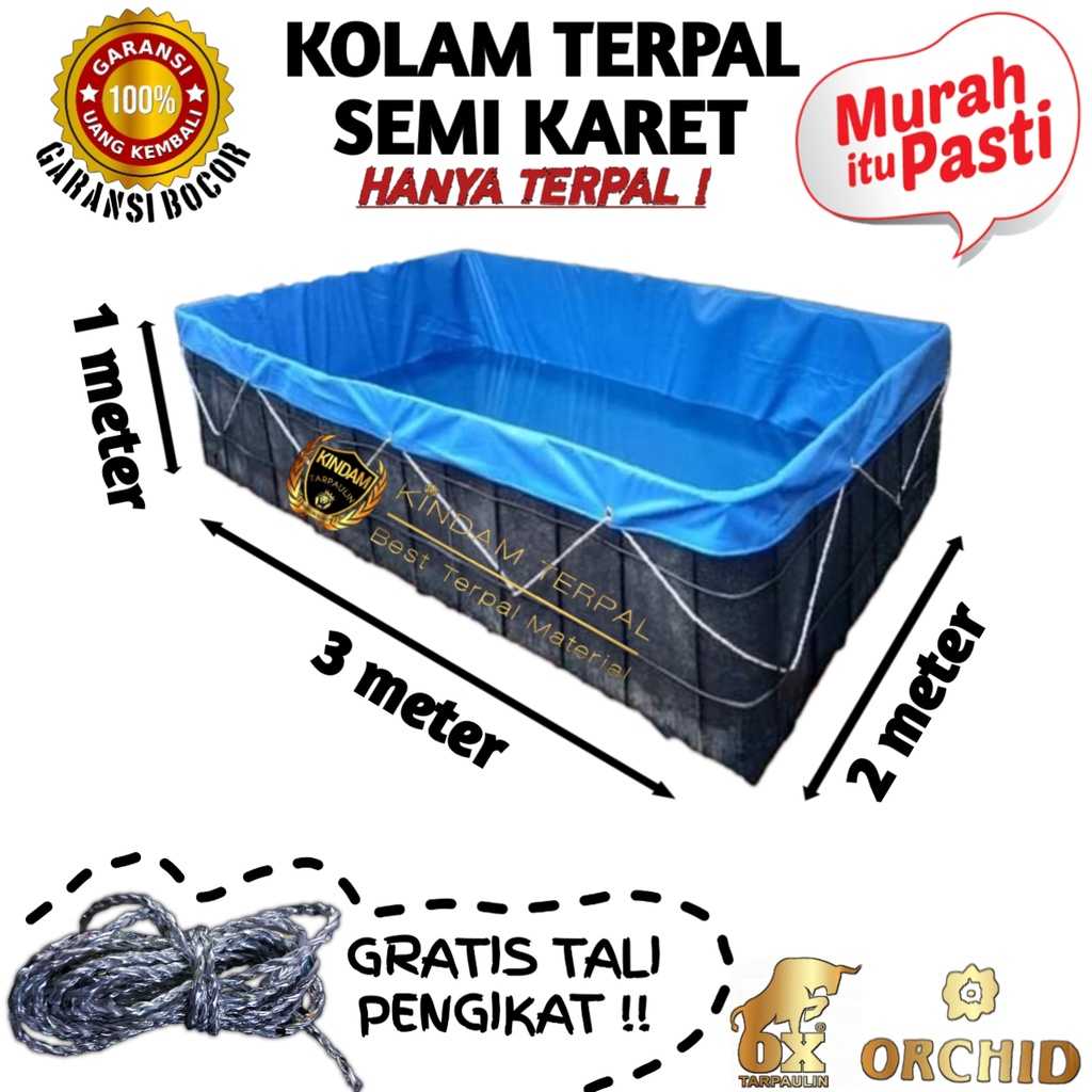 TERPAL KOLAM 3x2x1 ORCHID SEMI KARET BERGARANSI MURAH | KOLAM TERPAL IKAN LELE, NILA, GURAME