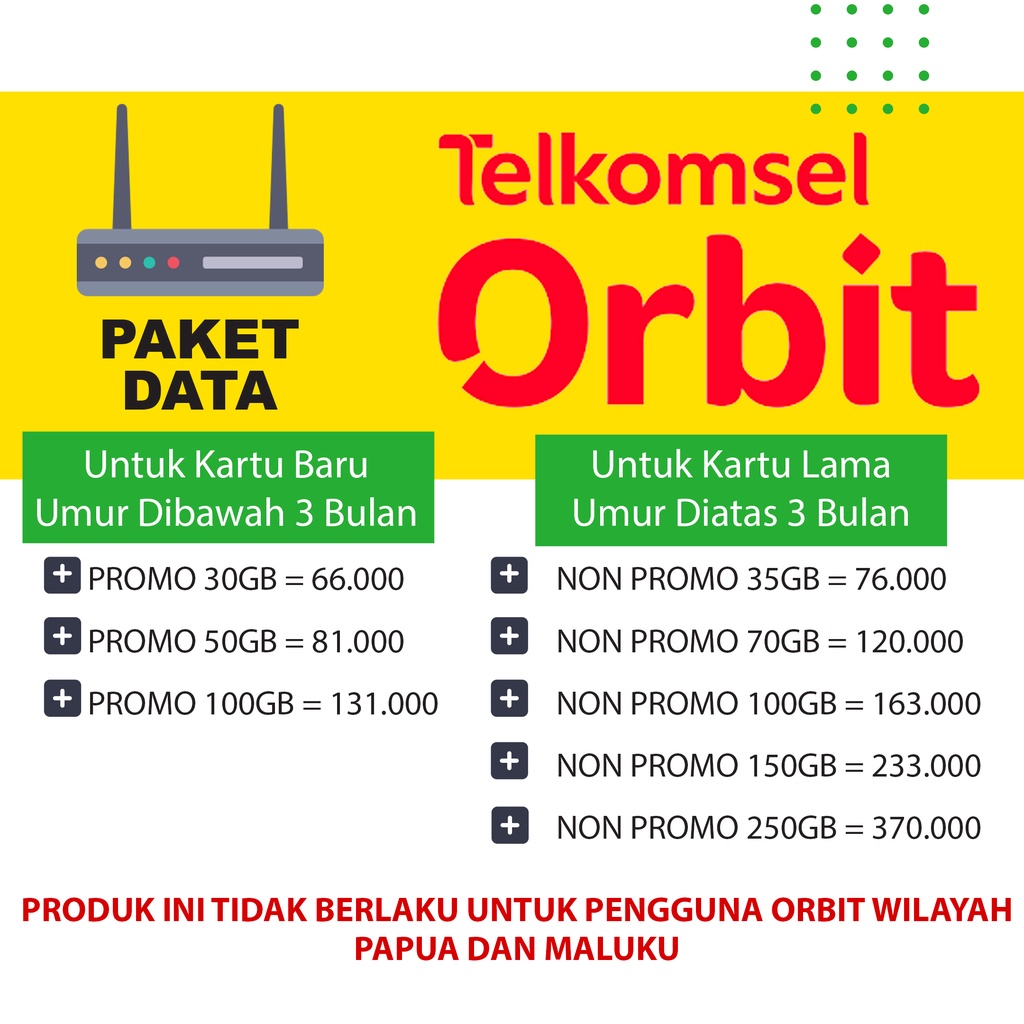 Jual PAKET DATA INTERNET ORBIT TELKOMSEL MURAH | Shopee Indonesia