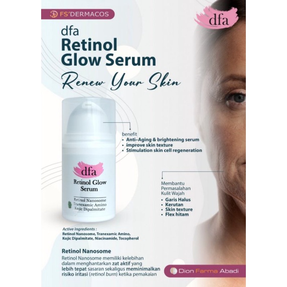 dfa retinol glow serum (serum melasma)