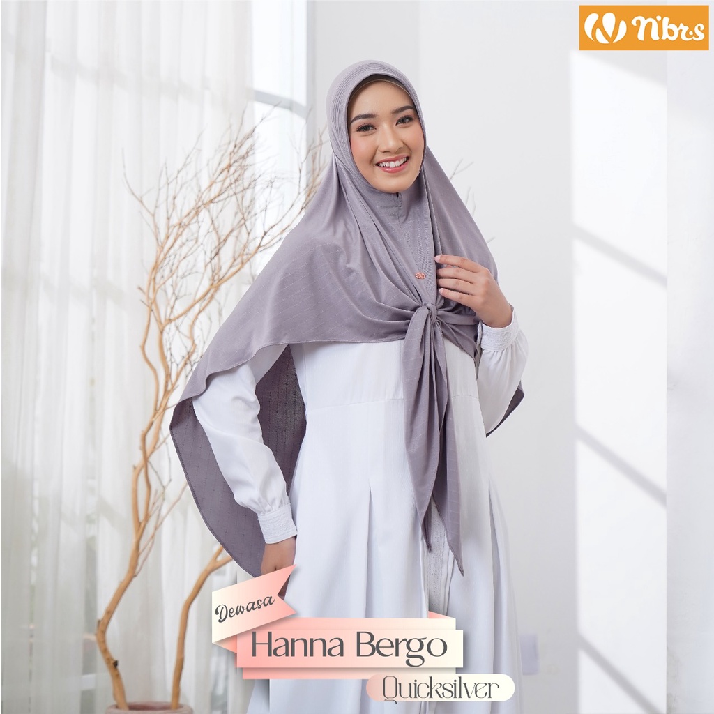 Nibras Hijab Hanna Bergo Bergo Dewasa Jilbab Instan Bahan Rubika Simple Syar'i Casual OOTD