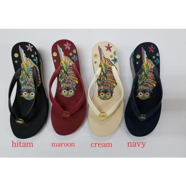 (RESTOCK) Sandal Jepit Wedges Darlingen Owl