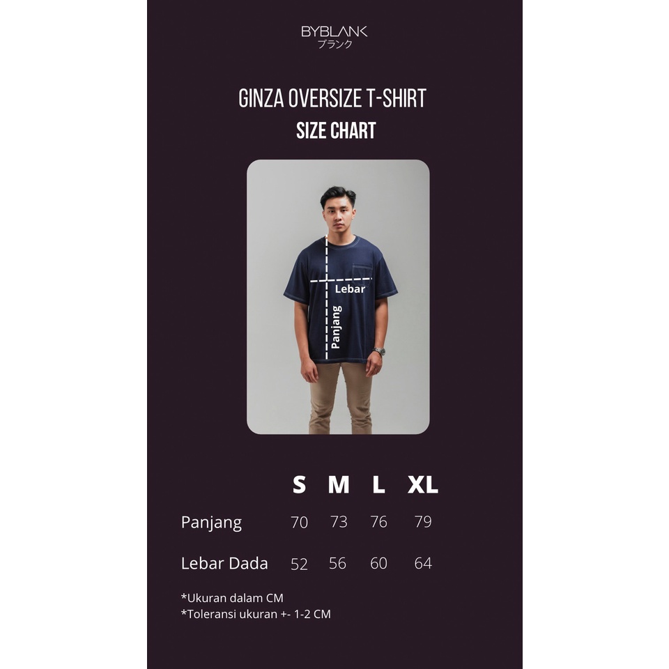 Kaos Oversize Pria Heavy Cotton - Ginza Oversized Tshirt Putih dan Hitam - Blank Apparel
