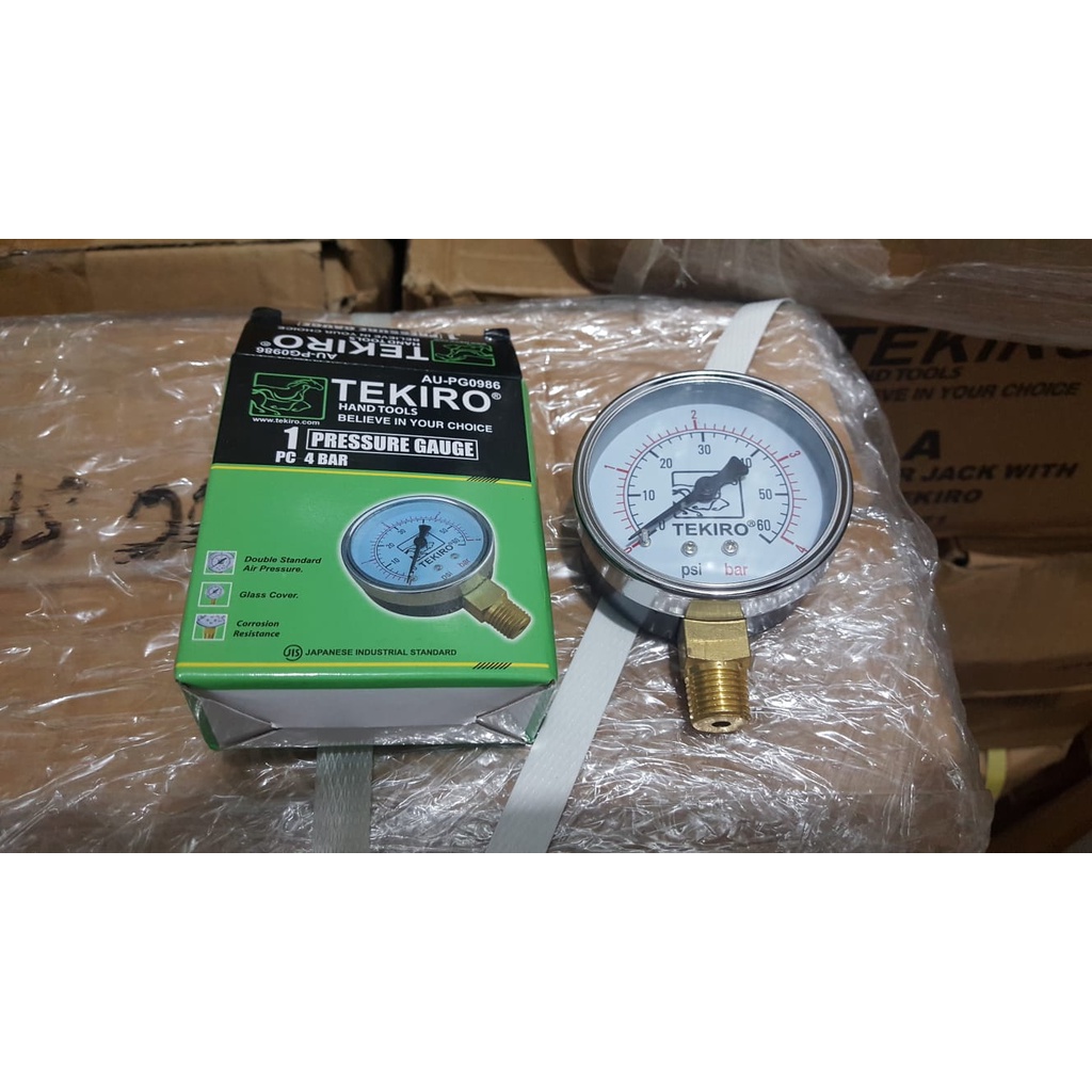 TEKIRO AU-PG0986 PRESSURE GAUGE FOR COMPRESSOR 04 BAR