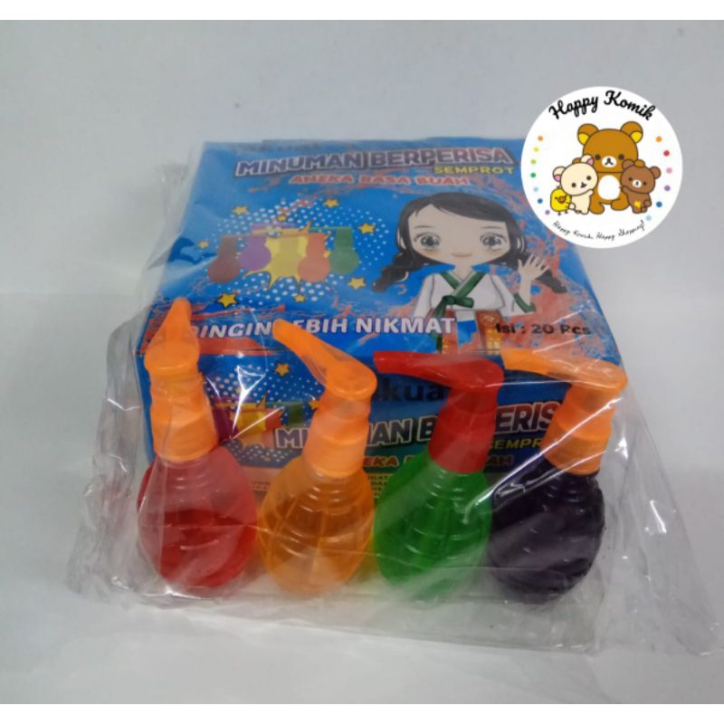 Permen Cemilan Snack Sirup Semprot Granat Bom Aneka Rasa Buah Mainan Anak Murah (isi 20 pcs)