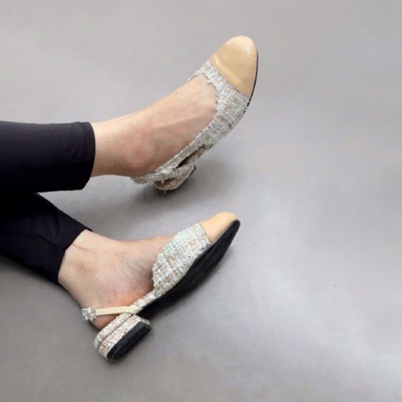 TUTU TOE FLAT SHOES BEIGE