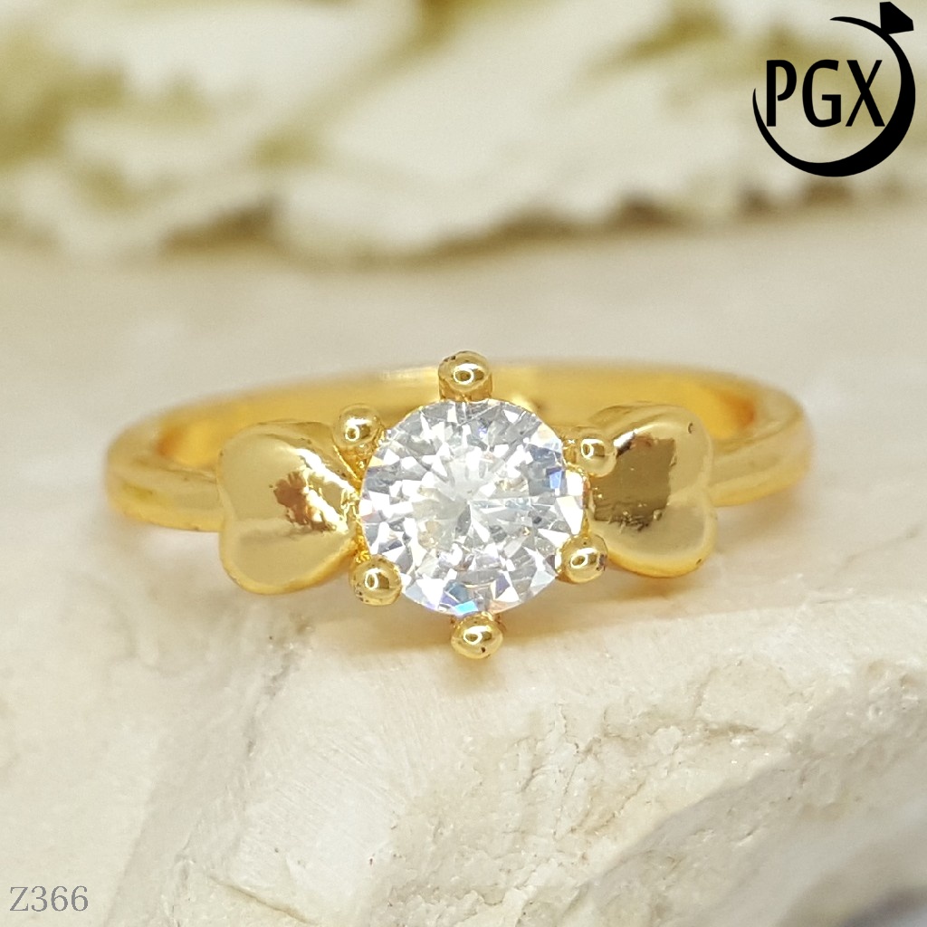 PGX Cincin Xuping Wanita Aksesoris Fashion Perhiasan Lapis Emas Premium - Z366