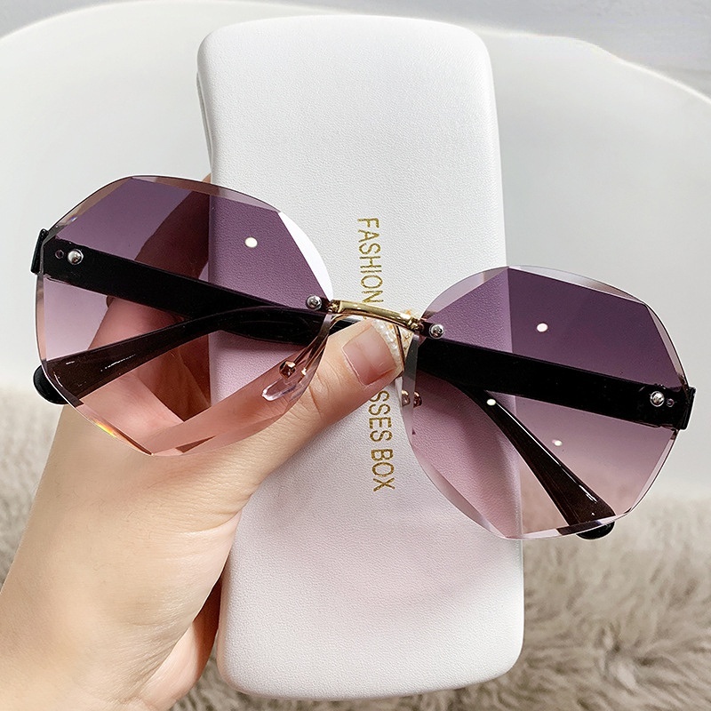 Kacamata Matahari Lensa Cut Edge Gaya Retro Vintage Korea Untuk Pria Dan Wanita