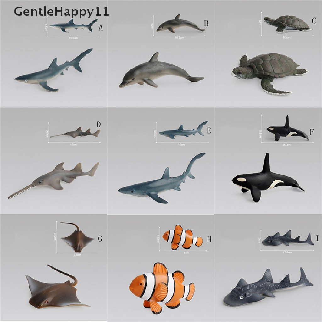 Gentlehappy Ocean Sealife Animals Whale Turtle Shark Model Mainan Hadiah Edukasi Anak id