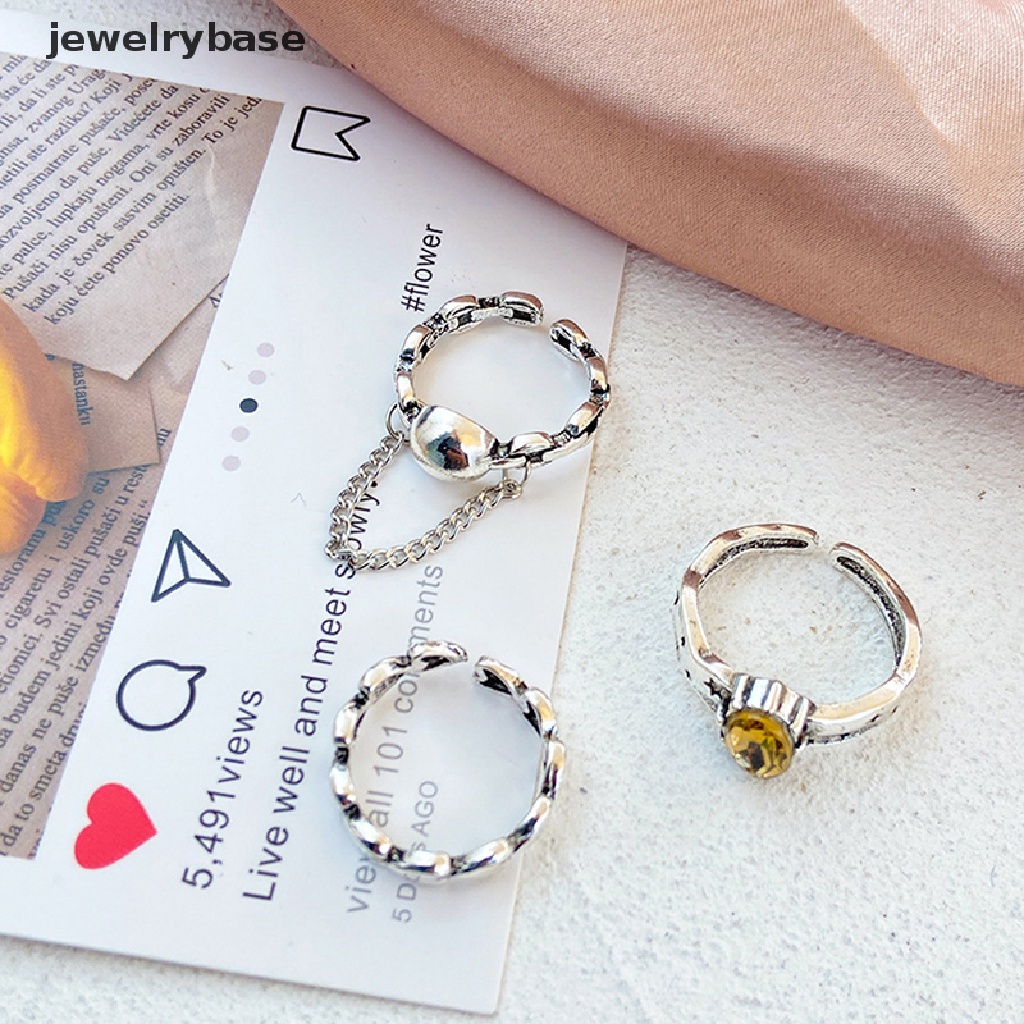 Set Cincin Bentuk Hati Gaya Vintage Untuk Wanita