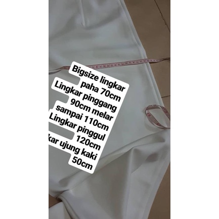 celana kulot panjang putih jumbo bigsize