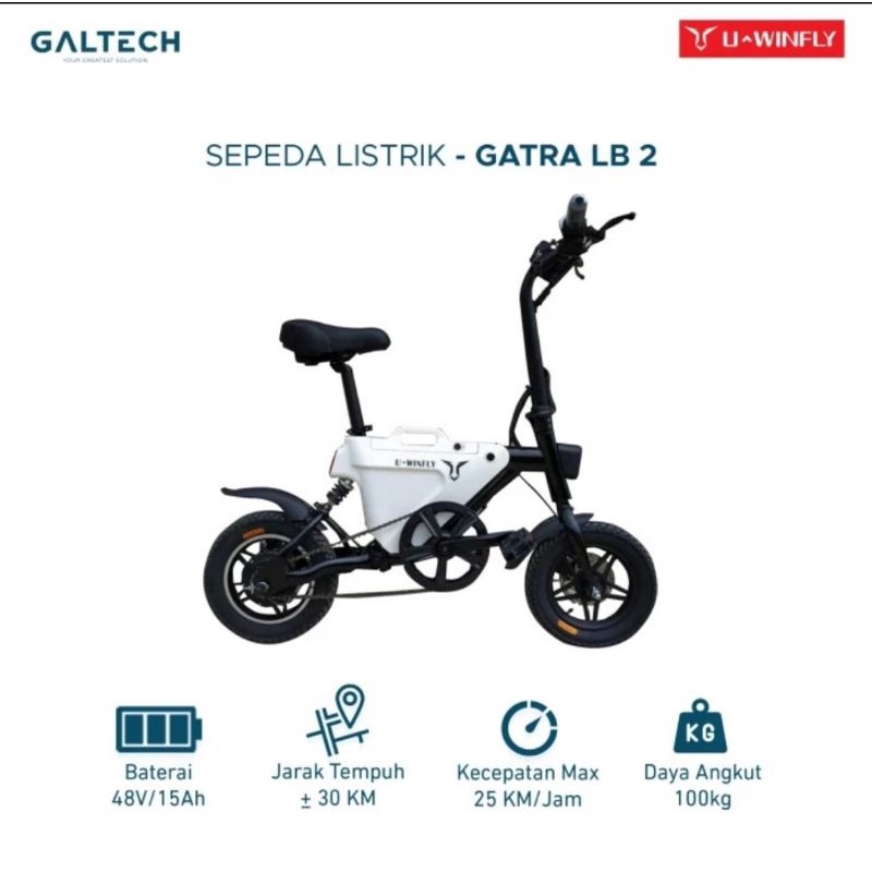 Sepeda Lipat Listrik Uwinfly U Winfly LB2 LB 2 Lithium Gatra2 Gatra 2