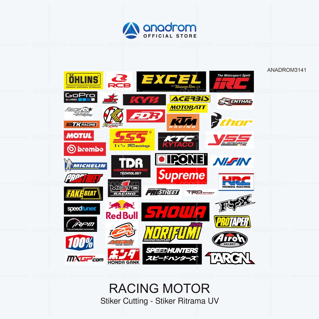 Stiker Racing Motor | Cetak & Cutting Stiker Racing Motor | ANADROM 3141