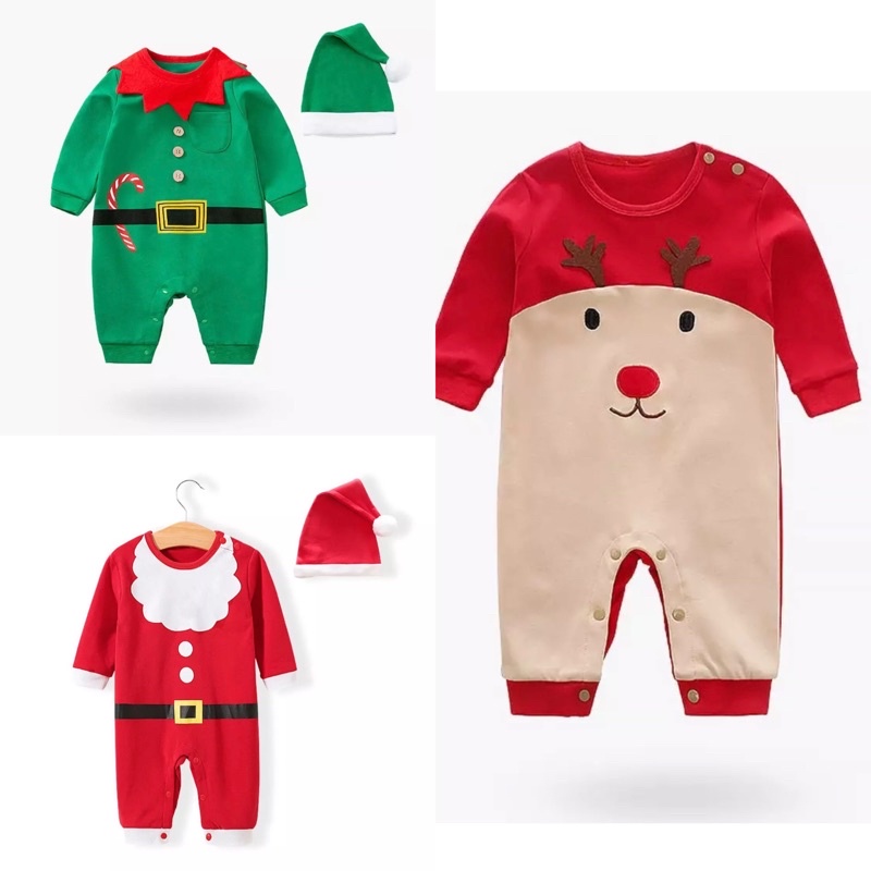 Baby christmas jumpsuit natal bayi santa