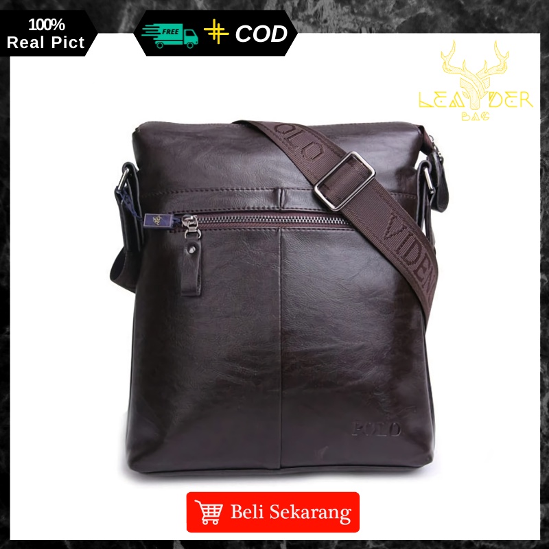 Tas Slempang Kulit Pria Original Polo Warna Hitam Dan Coklat Model Terbaru Atau Tas Kulit Pria Impor