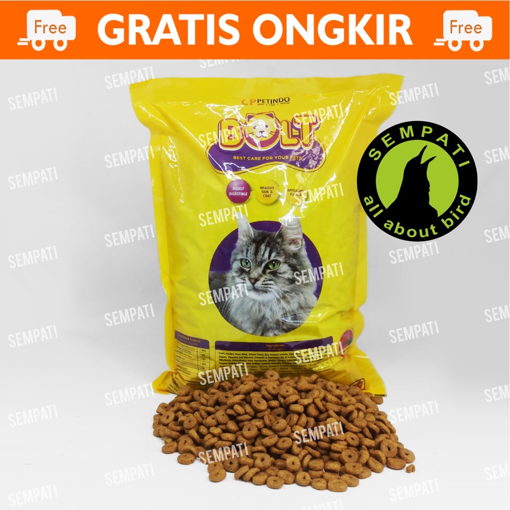 Makanan Kucing Bolt Tuna Donat Kemasan 800 Gr Cat food Pakan Kucing Ikan Tuna Bentuk Donat Makanan Kucing Kering Bolt Tuna Fish Catfood Kuning Bolt