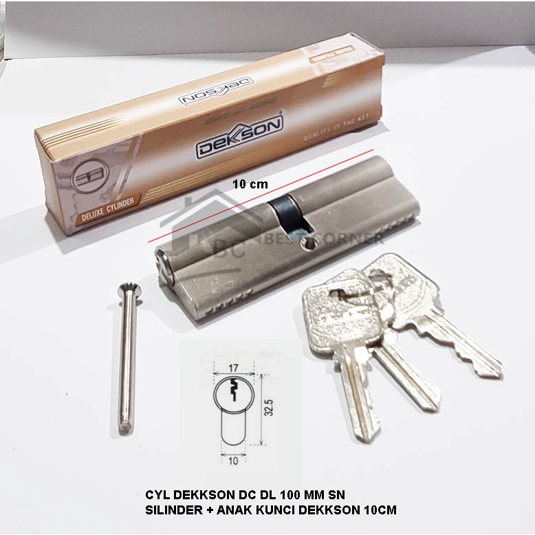 Silinder Kunci Pintu Dekkson 10 cm / Cylinder DEKSON DC DL 100mm SN