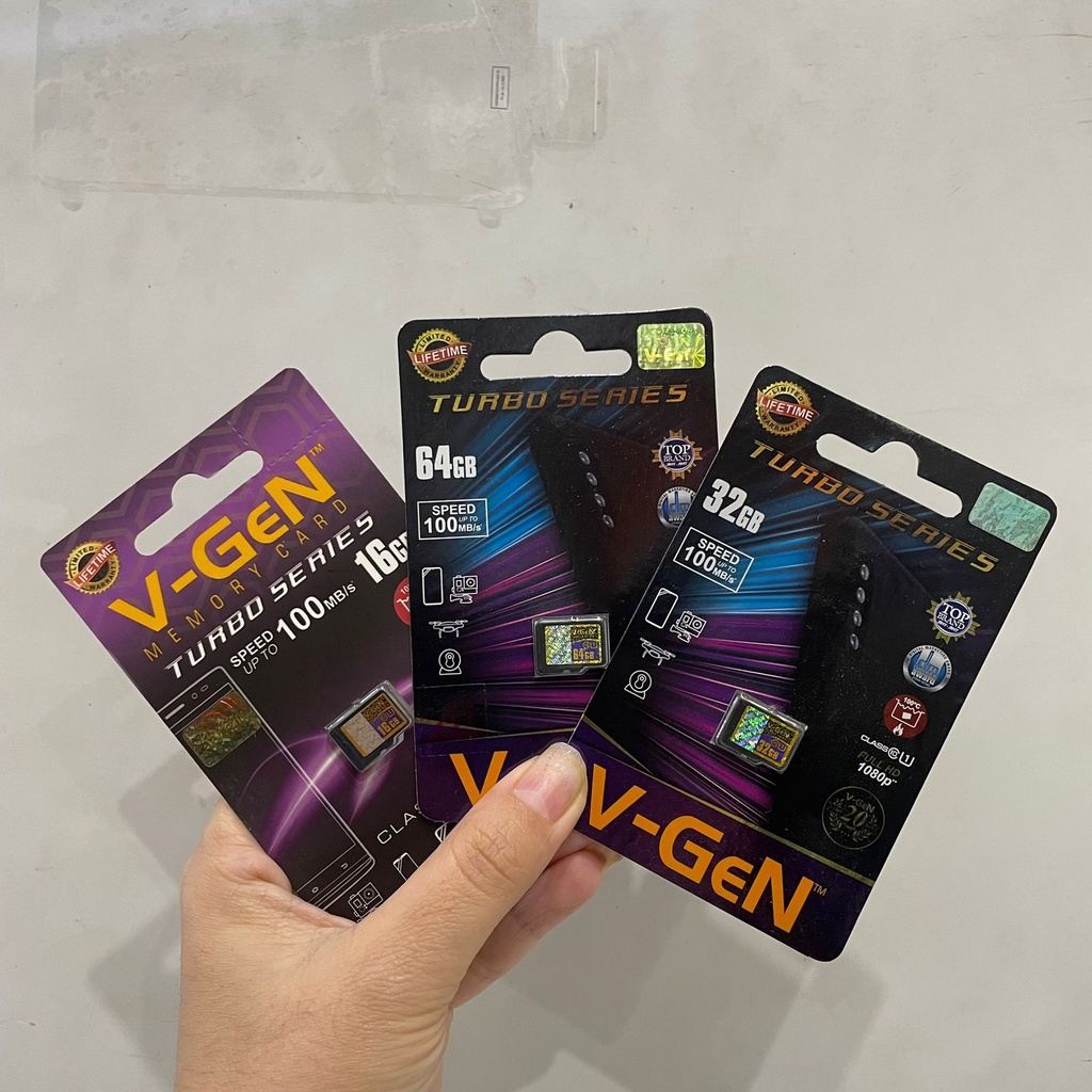 Micro SD V-gen Turbo Series MicroSD Vgen 16GB , 32Gb , 64GB Class 10 Memory Card Kartu Memori