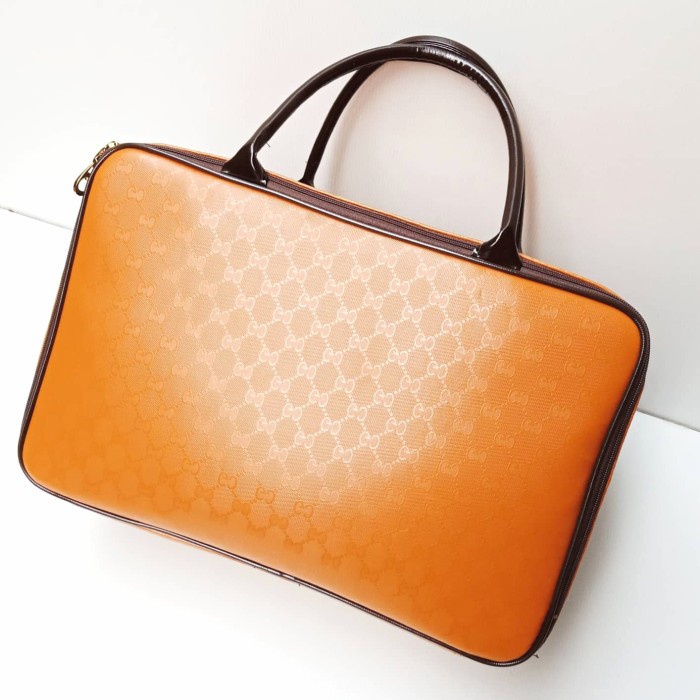 TRAVEL BAG PREMIUM TAS KOPER WANITA GUCC BRONZE