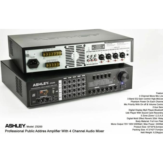 COD Power Amplifier ASHLEY Z5200 Z 5200 ampli TOA masjid Original