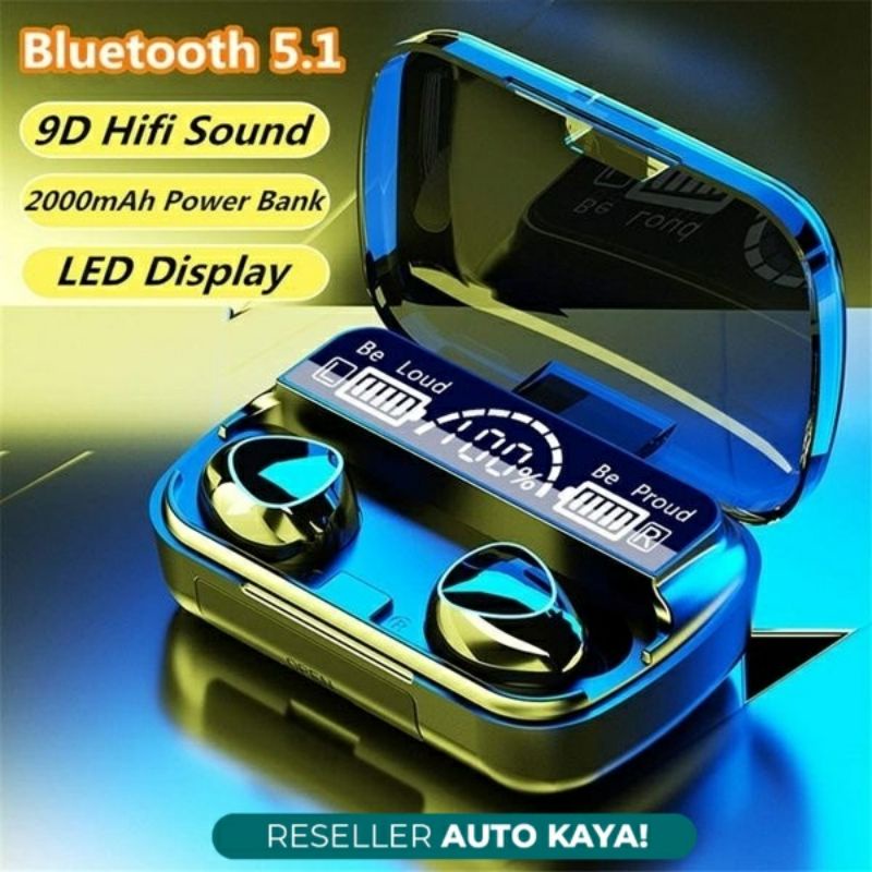 HEADSET TWS M10 HEADSET BLUETOOTH WIRELESS+ POWER BANK 3500 MAH