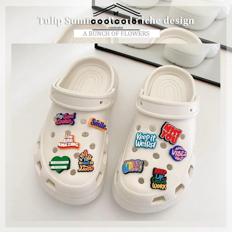 COD❤️Charms Sepatu Motivasional Phrases jibbitz crocs Untuk Aksesoris Pesta Anak Lucu- cl