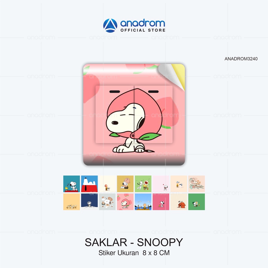 Stiker UV Tombol Lampu Saklar Snoopy | Anadrom 3240