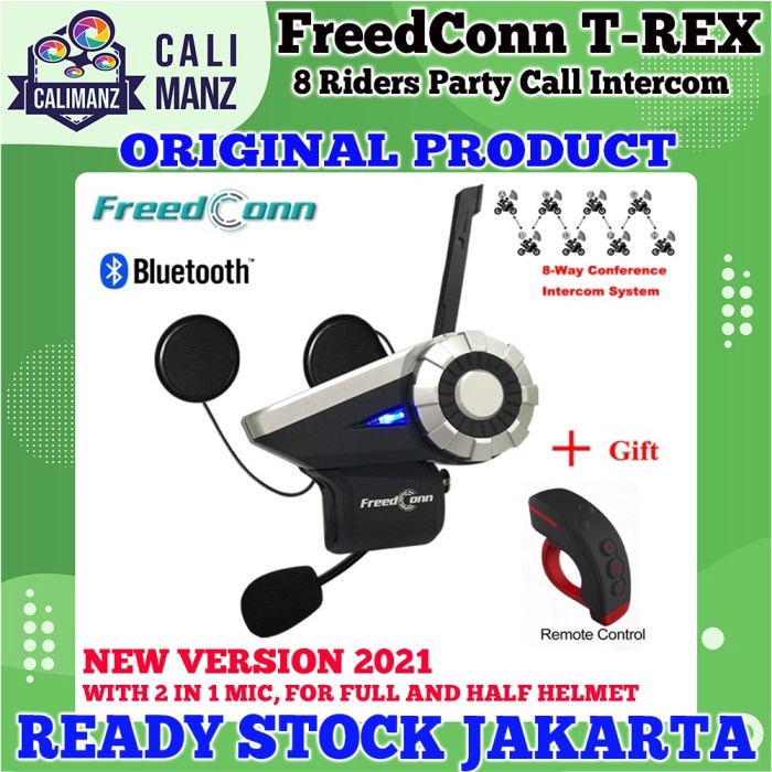 Freedconn T-Rex Trex 8 Riders Intercom Party Call Fm Radio With Remote