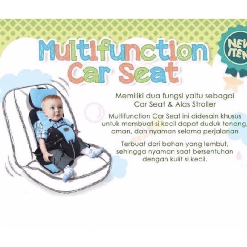 KIDDY BABY MULTIFUNCTION PORTABLE CARSEAT CAR SEAT ALAS STROLLER MULTIFUNGSI KD 74-03