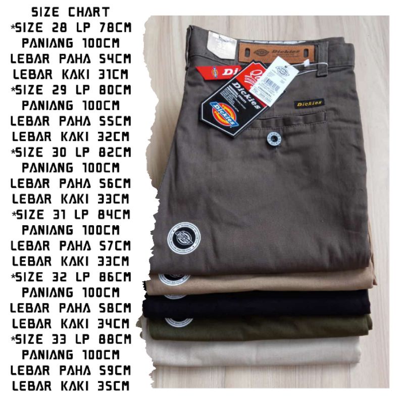 Celana Chino Panjang Pria Navy Dickies Full Acc